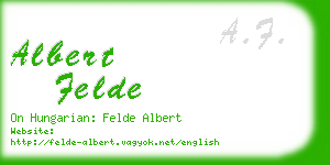 albert felde business card